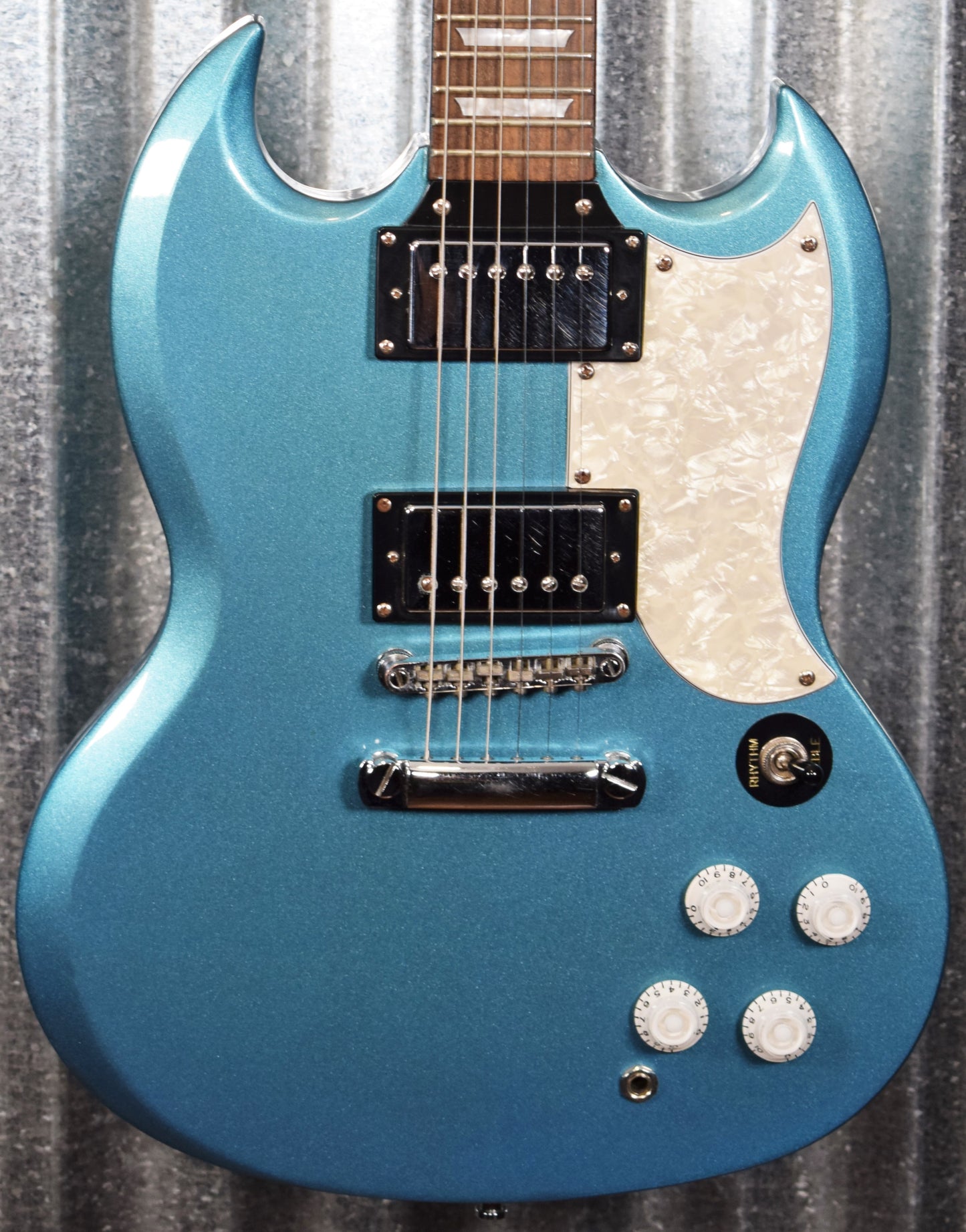 Epiphone G-400 Limited Edition Metallic Light Blue Guitar & Case #3395 Used
