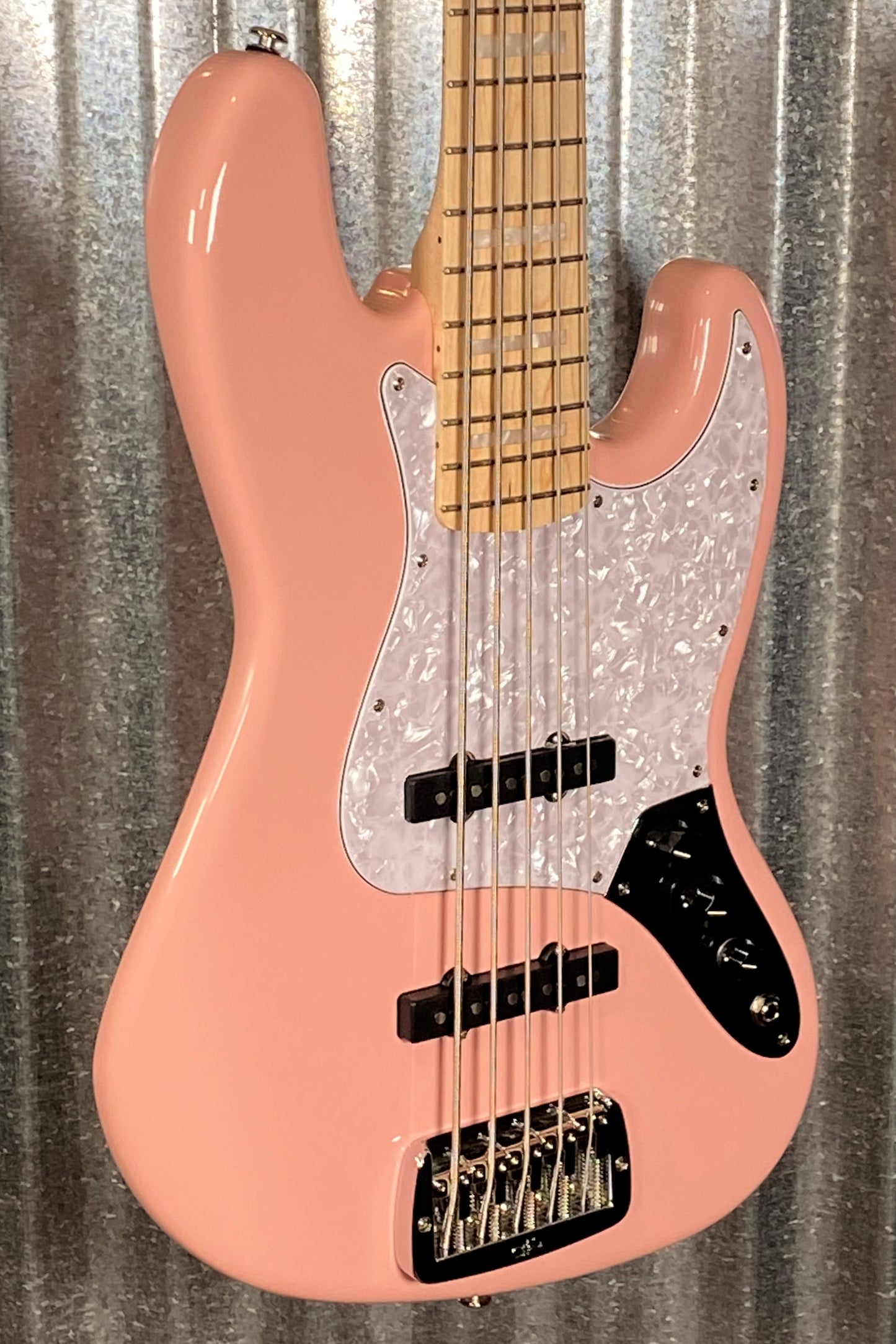 G&L USA JB5 Shell Pink 5 String Bass JB-5 & Case #7408