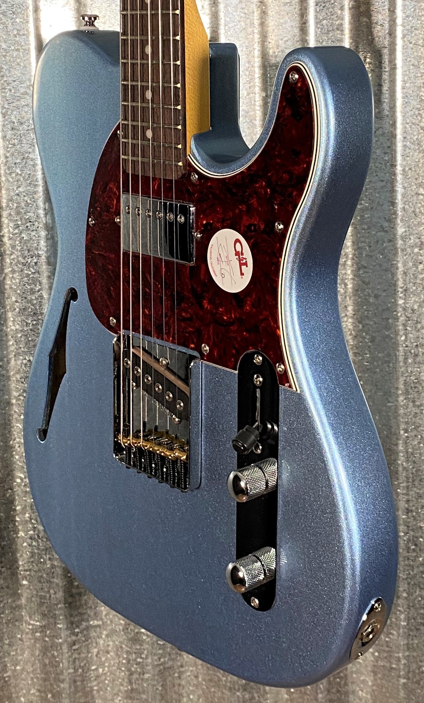 G&L Tribute ASAT Classic Bluesboy Lake Placid Blue Semi Hollow Guitar #6884