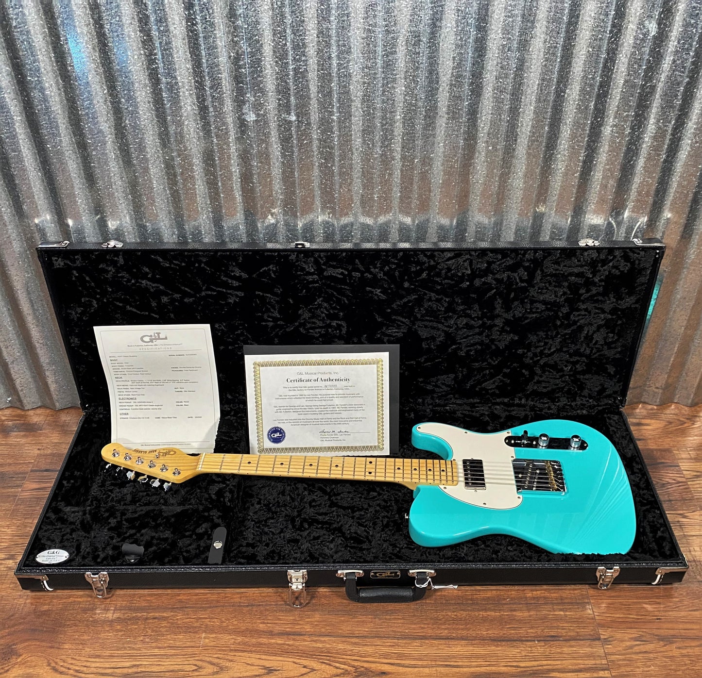 G&L USA ASAT Classic Bluesboy Turquoise Maple Satin Neck Guitar & Case #2083