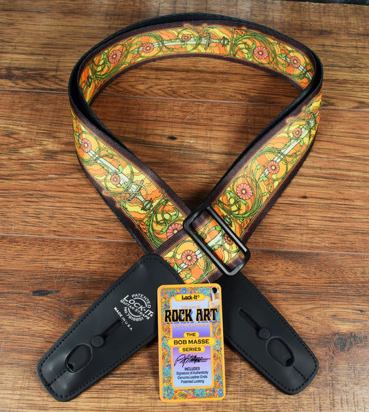 LOCK-IT Straps Bob Masse Series 2" Mythical Swords Guitar Bass Strap 034 BM-4