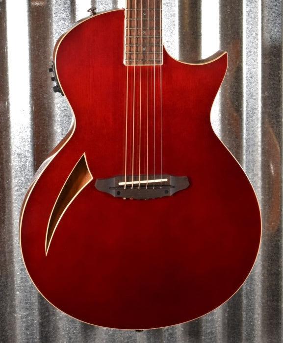 ESP LTD TL-6 Thinline Acoustic Electric Guitar Wine Red LTL6WR & Case #0022