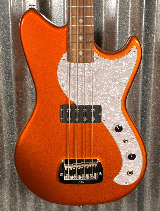 G&L USA Fullerton Deluxe Fallout 4 String Short Scale Bass Tangerine Metallic & Bag #9349