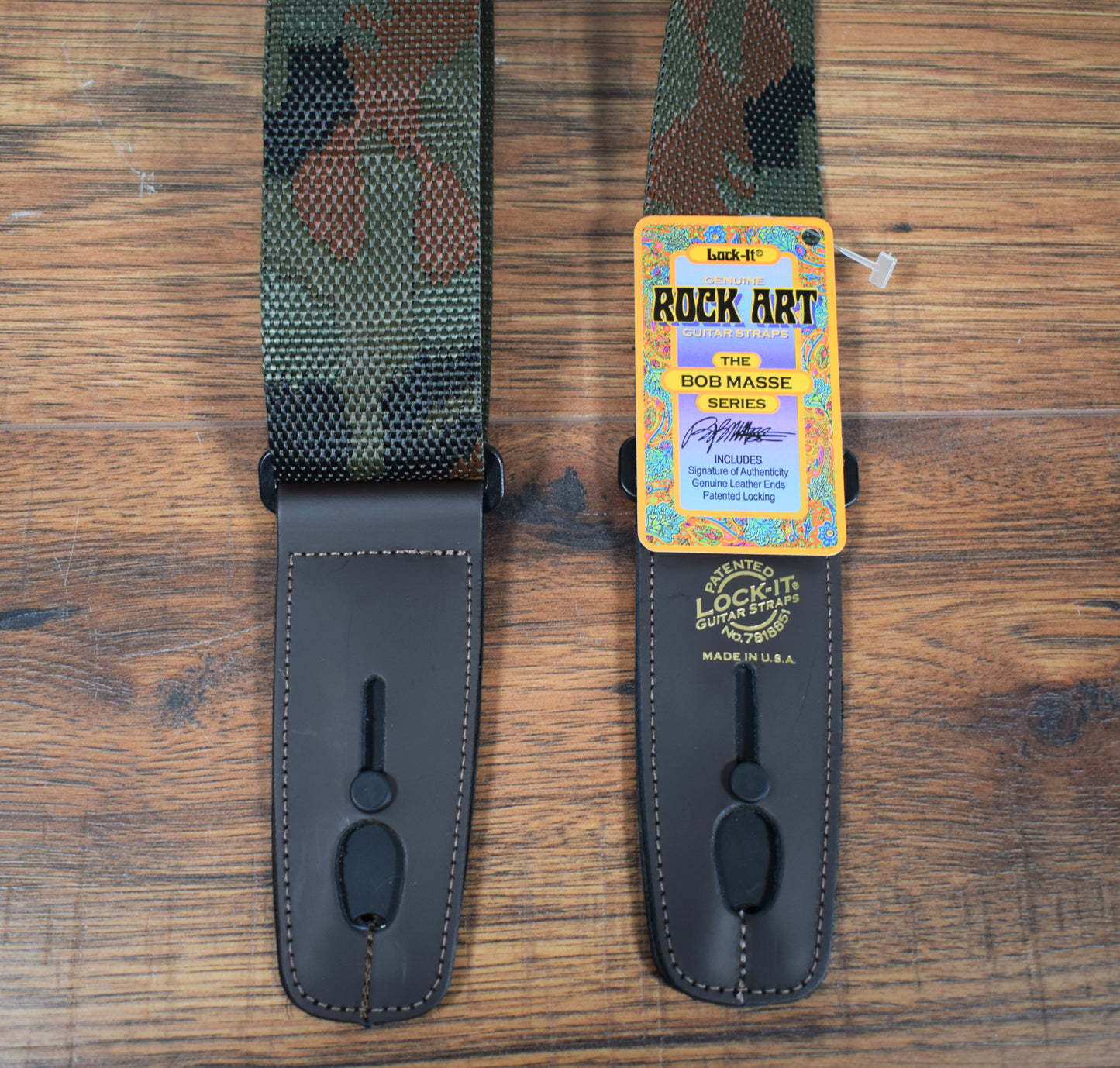 LOCK-IT Straps Polypro Series 2" Brown Poly Guitar Bass Strap 008 P2-CAMO/BRN