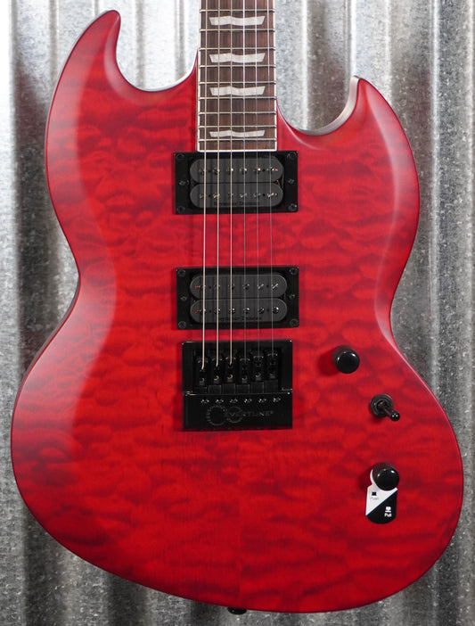 ESP LTD Viper-1000 Evertune See Thru Black Cherry Satin Guitar LVIPER1000ETQMSTBCS #1508