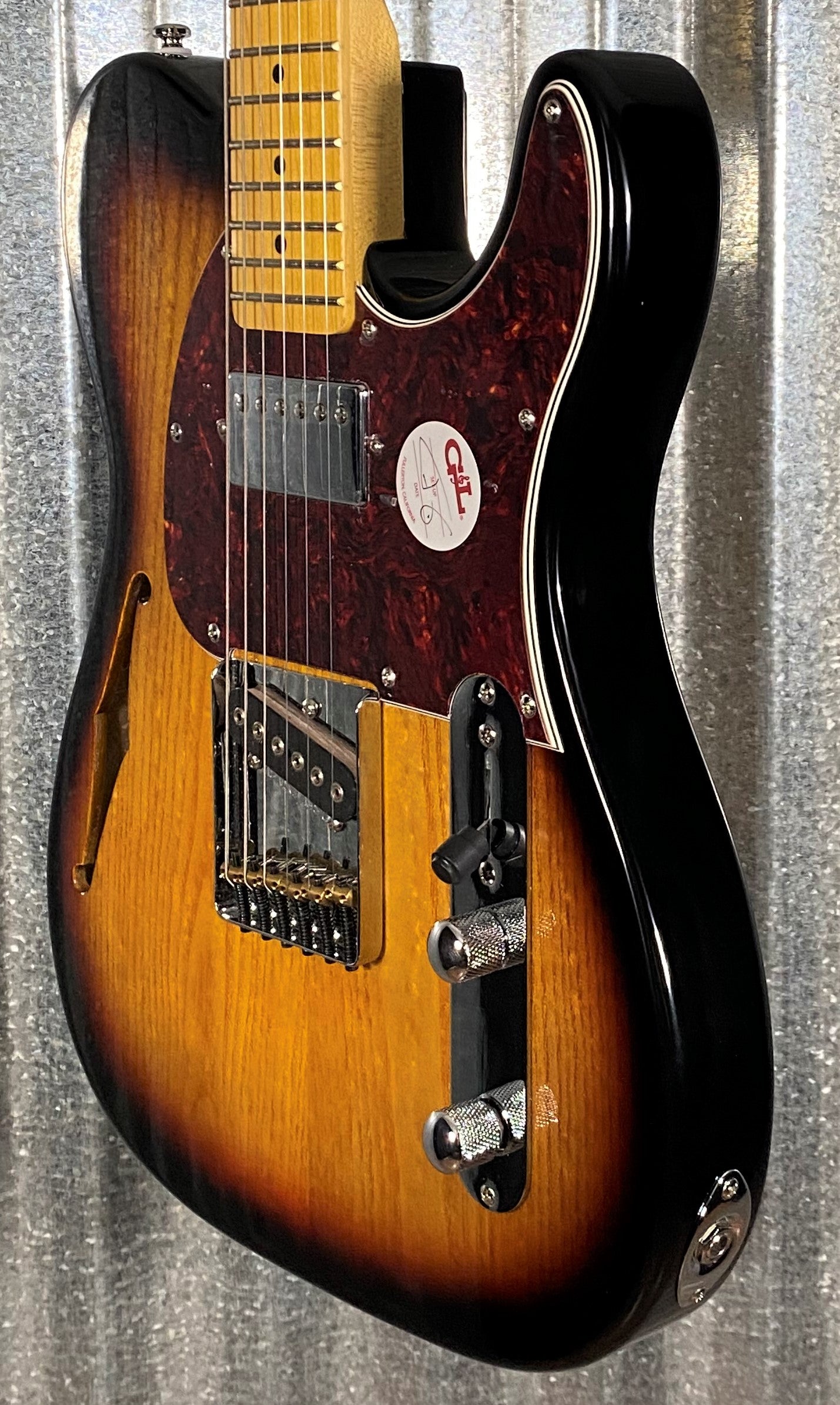 G&L Tribute ASAT Classic Bluesboy 3 Tone Sunburst Semi Hollow Guitar #7138