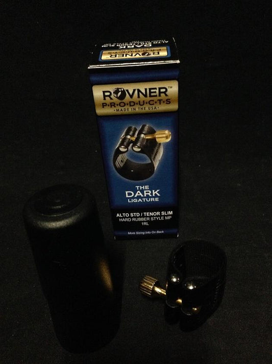 Rovner Dark-1RL Rubber Alto or Slim Tenor Saxophone Ligature & Mouthpiece Cap *