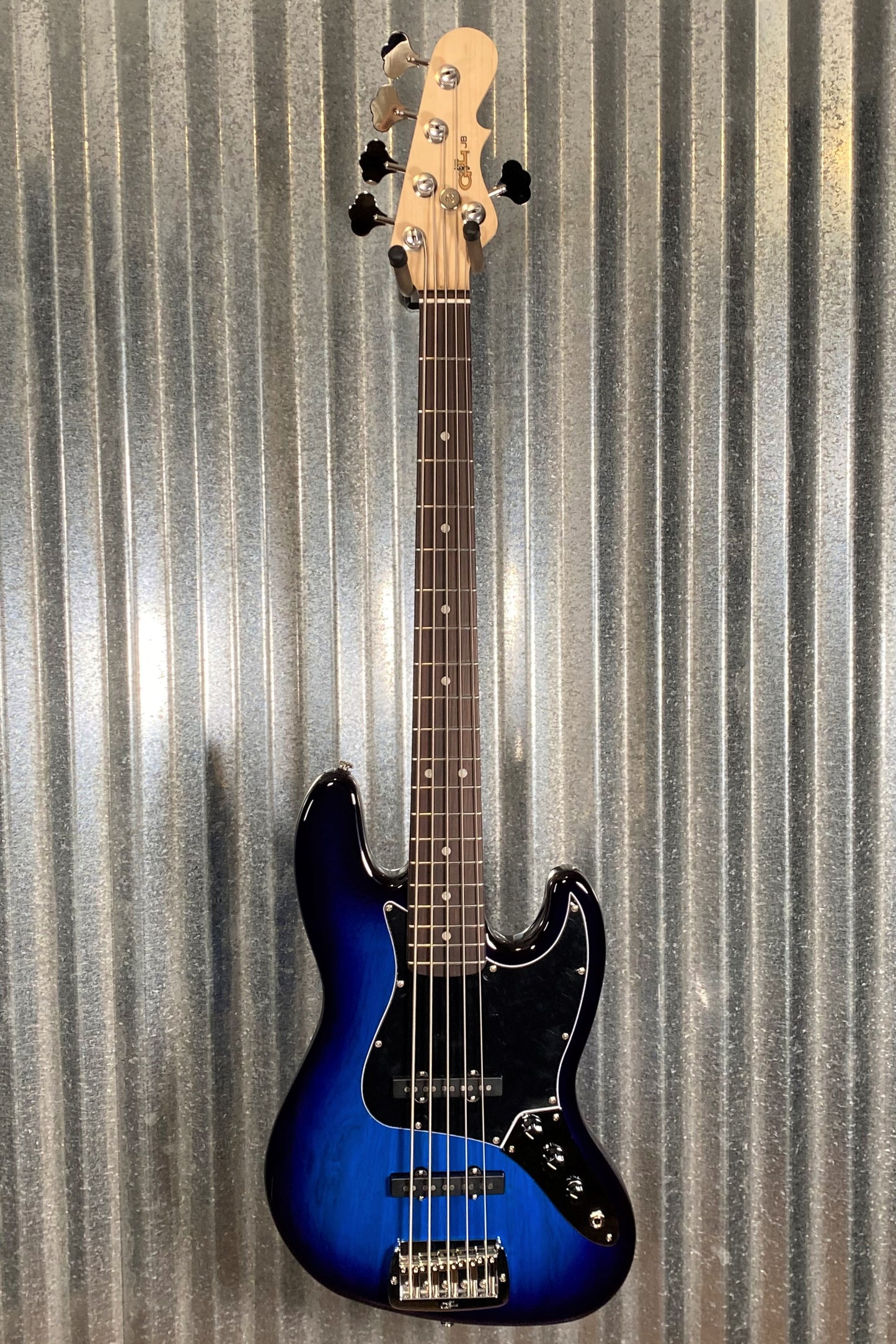 G&L USA JB-5 Blueburst 5 String Jazz Bass Rosewood Satin Neck & Case JB5 #1080