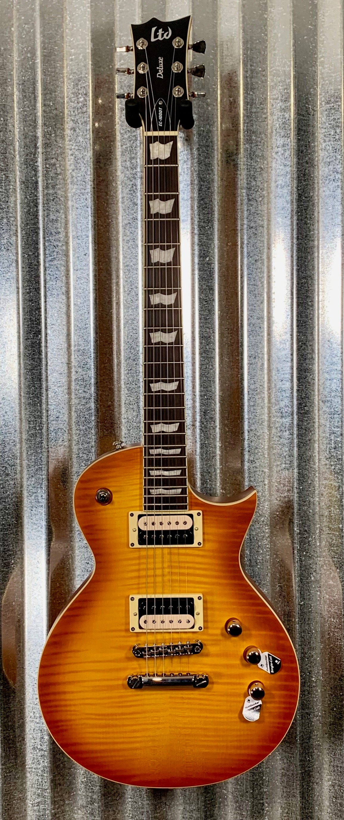 ESP LTD EC-1000T Fluence Honey Burst Satin Guitar & Case EC1000TFMHBSF #1974