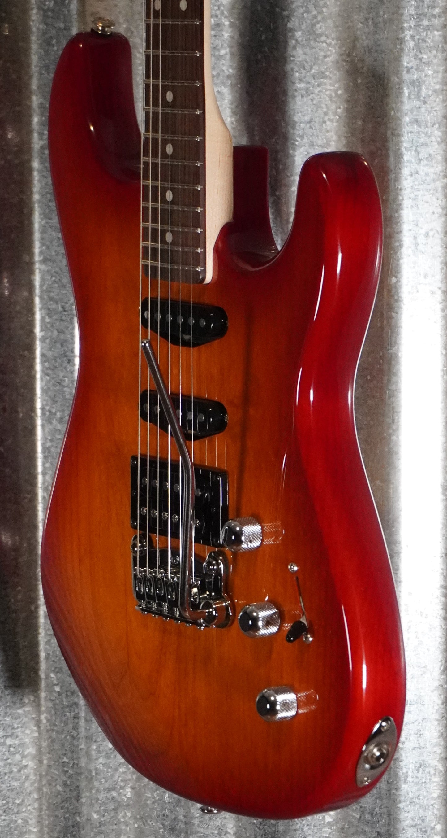 G&L USA Legacy RMC HSS Cherry Sunburst Rosewood Satin Neck Guitar & Case #6038