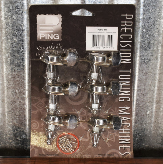 Ping Precision P2642-6R 6 In Line Chrome Right Hand Guitar Tuner Set