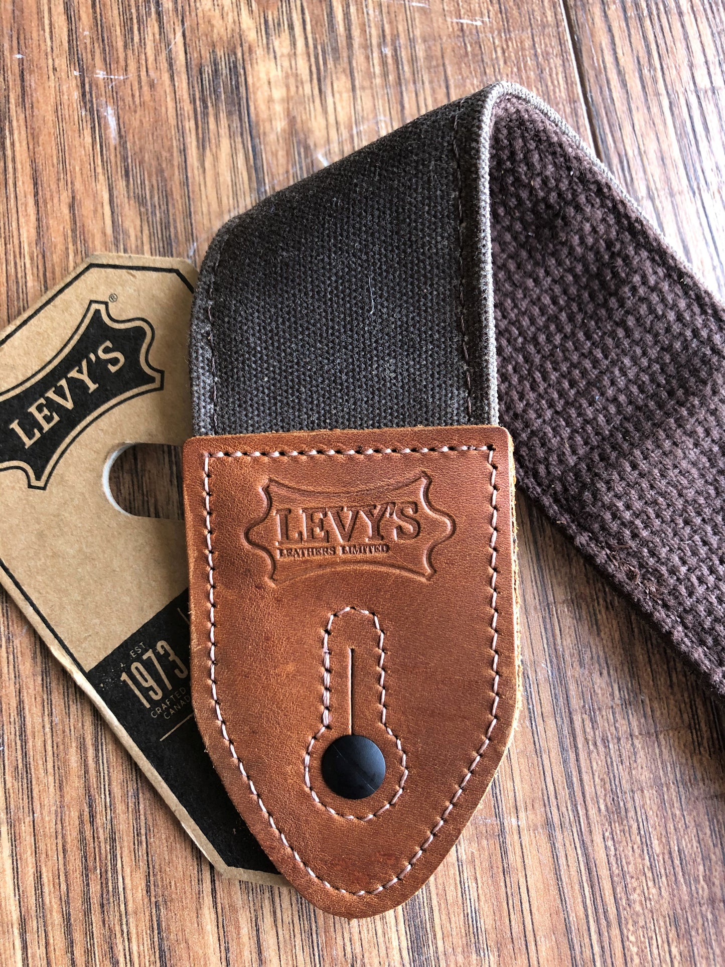 Levy's M7WC-BRN 2" Waxed Canvas Cotton Back Adjustable Guitar & Bass Strap Brown