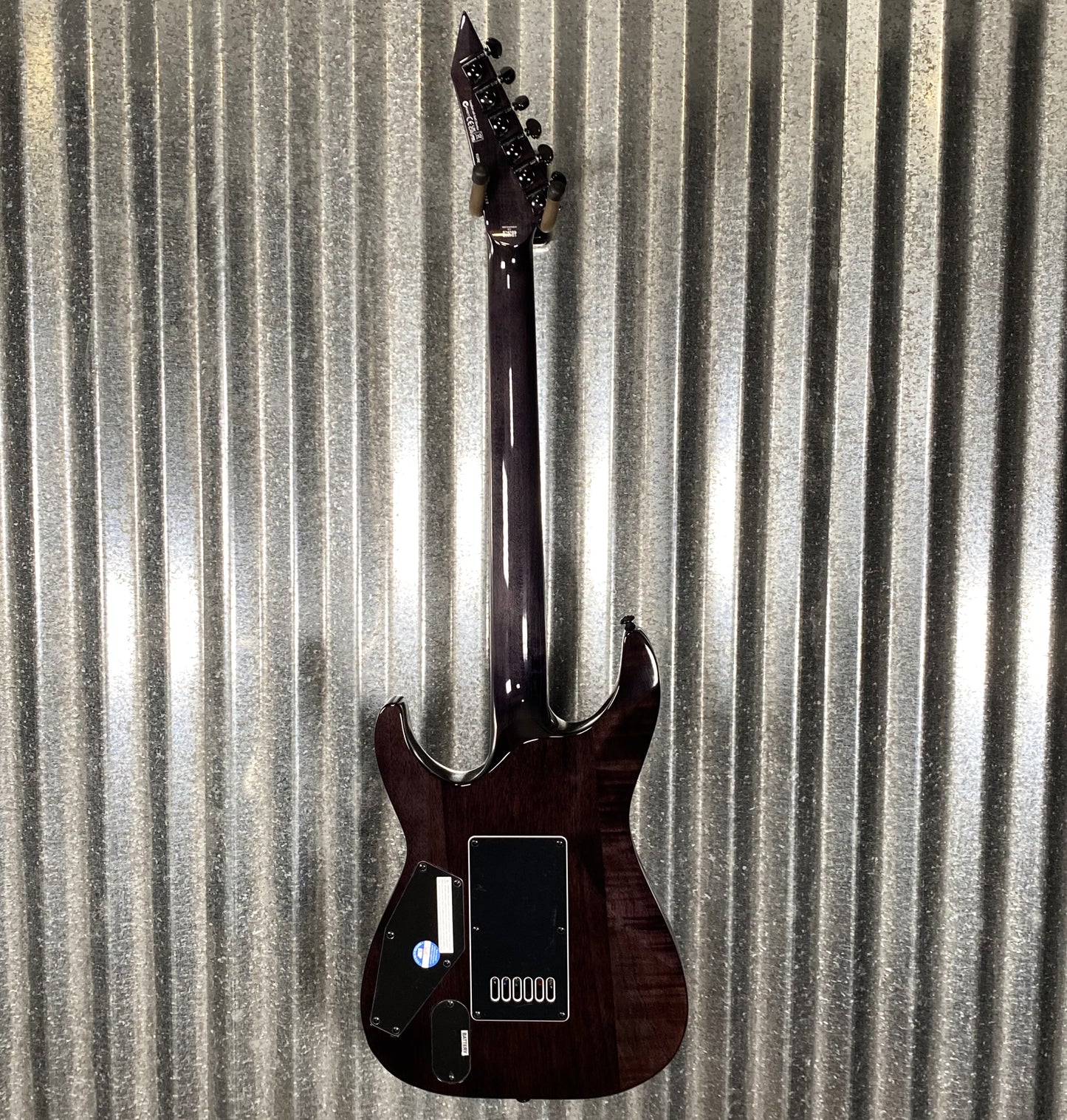 ESP LTD MH-1000 Evertune Flame Top See Through Black EMG Guitar #0789 B Stock