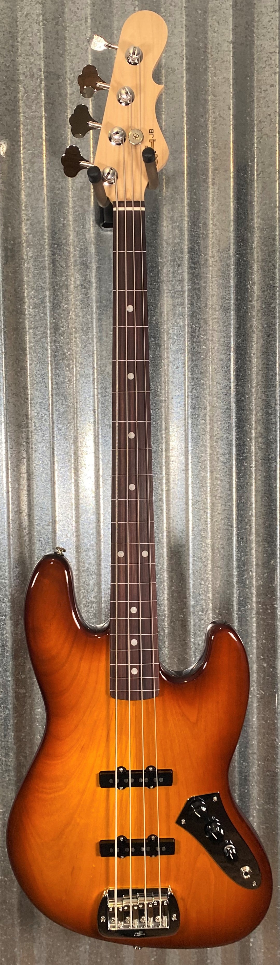 G&L USA JB Old School Tobacco Sunburst 4 String Fretless Bass & Case #6416