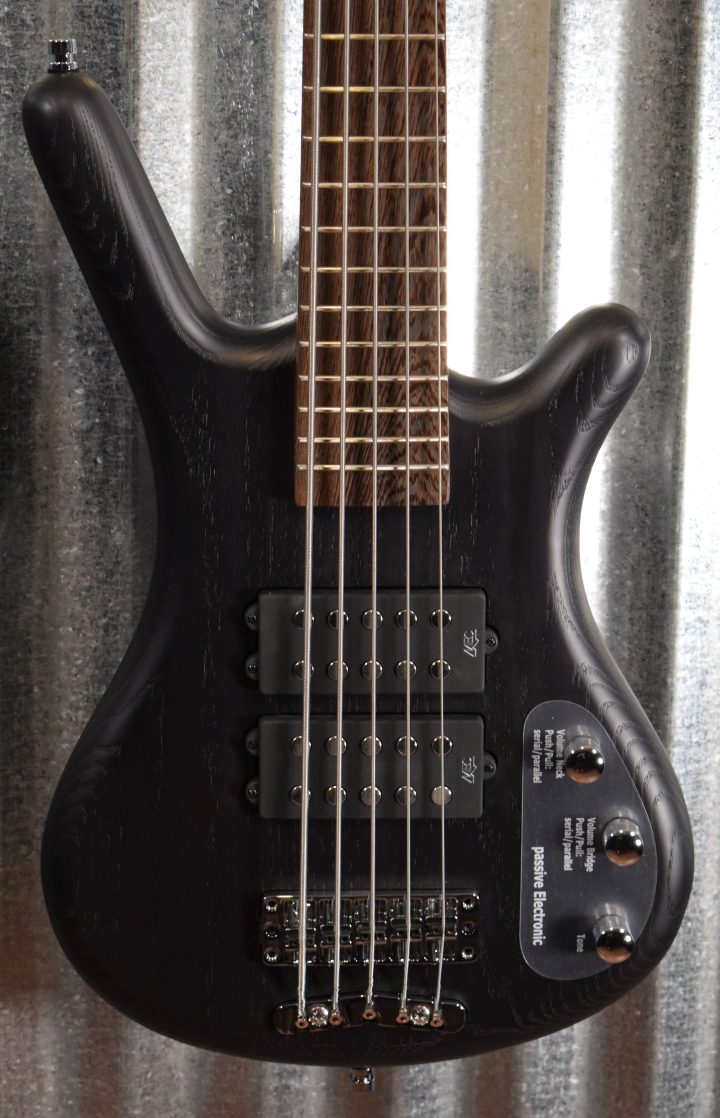 Warwick Rockbass Corvette $$ Double Buck 5 String Nirvana Black Bass & Case #1018