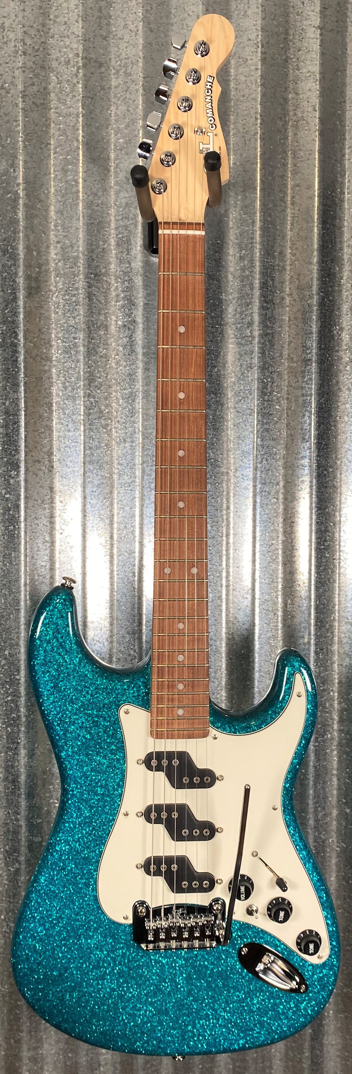 G&L USA Comanche Turquoise Metal Flake Guitar & Case #7175