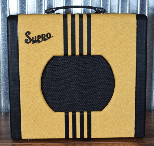 Supro Delta King 10 All Tube 5 Watt 10" Guitar Combo Amplifier Tweed Black 1820RTB
