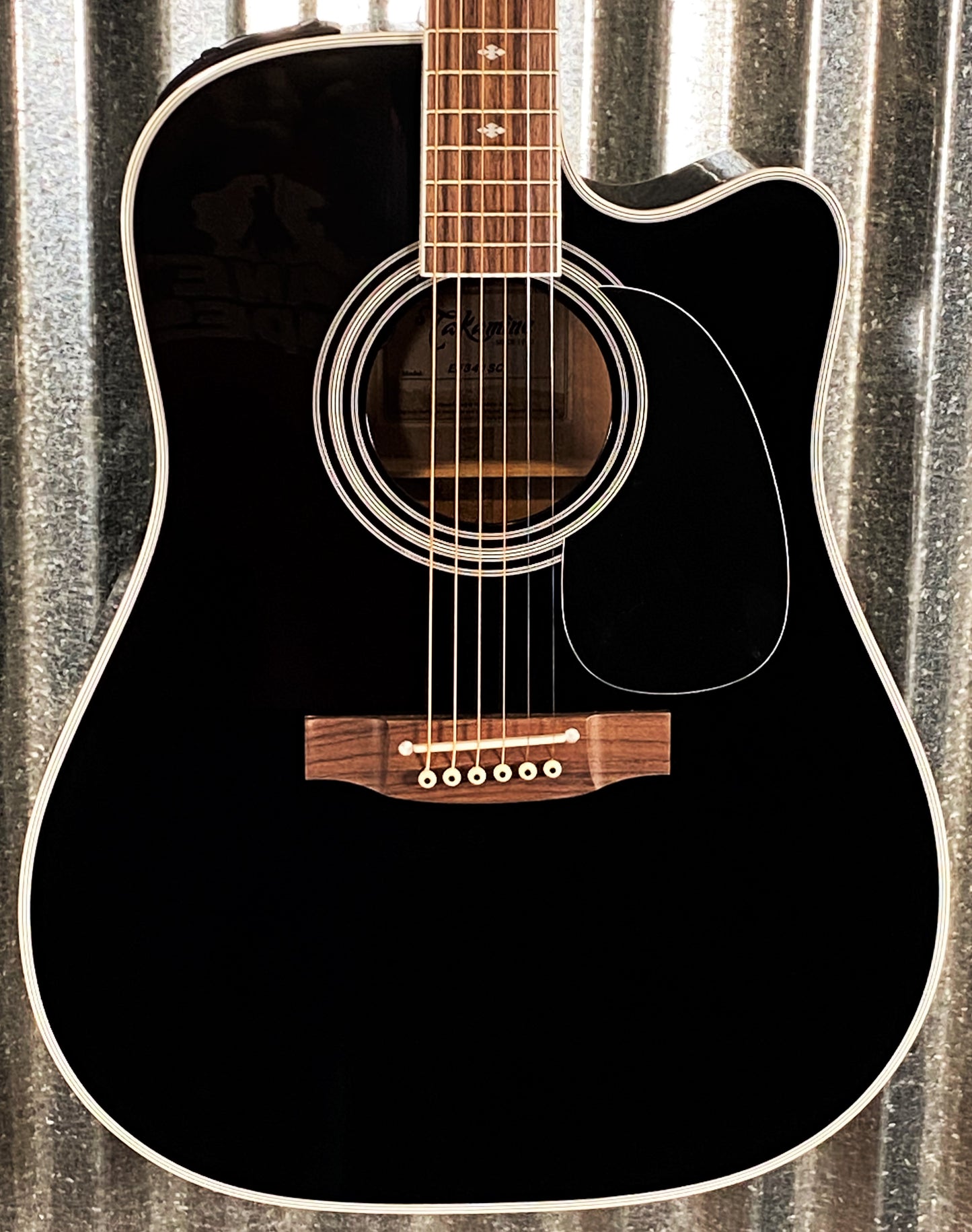 Takamine EF341SC Dreadnaught Acoustic Electric Cutaway Guitar Black & Case #0163