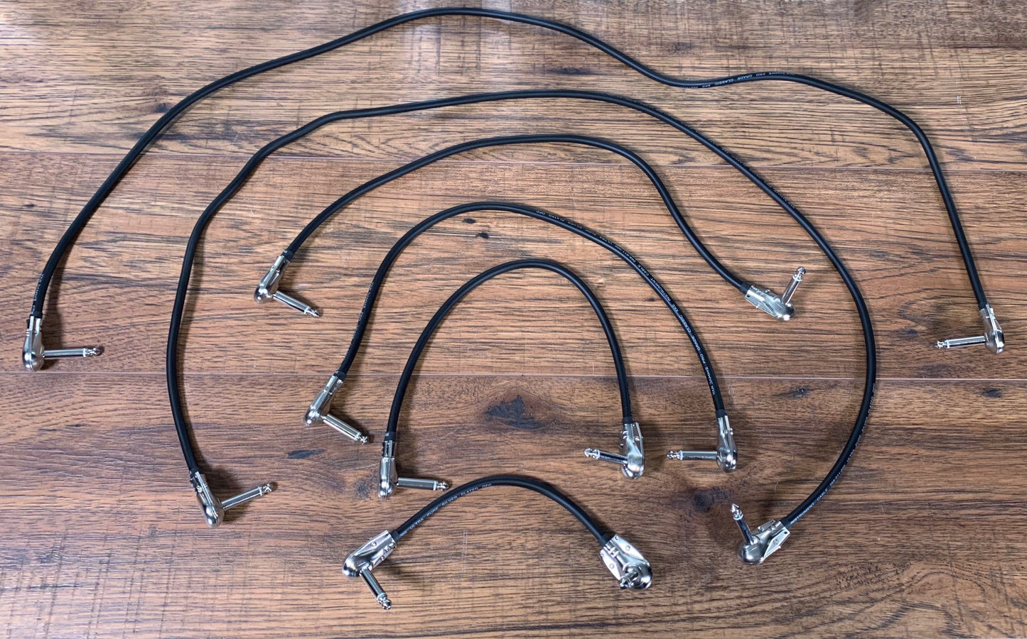 Sinasoid Short Stack Van Damme Black Flat Guitar Bass Effects Pedalboard Patch Cable Bundle Pack