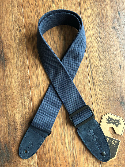 Levy's MC8-NAV 2" Adjustable Cotton Guitar & Bass Strap Navy