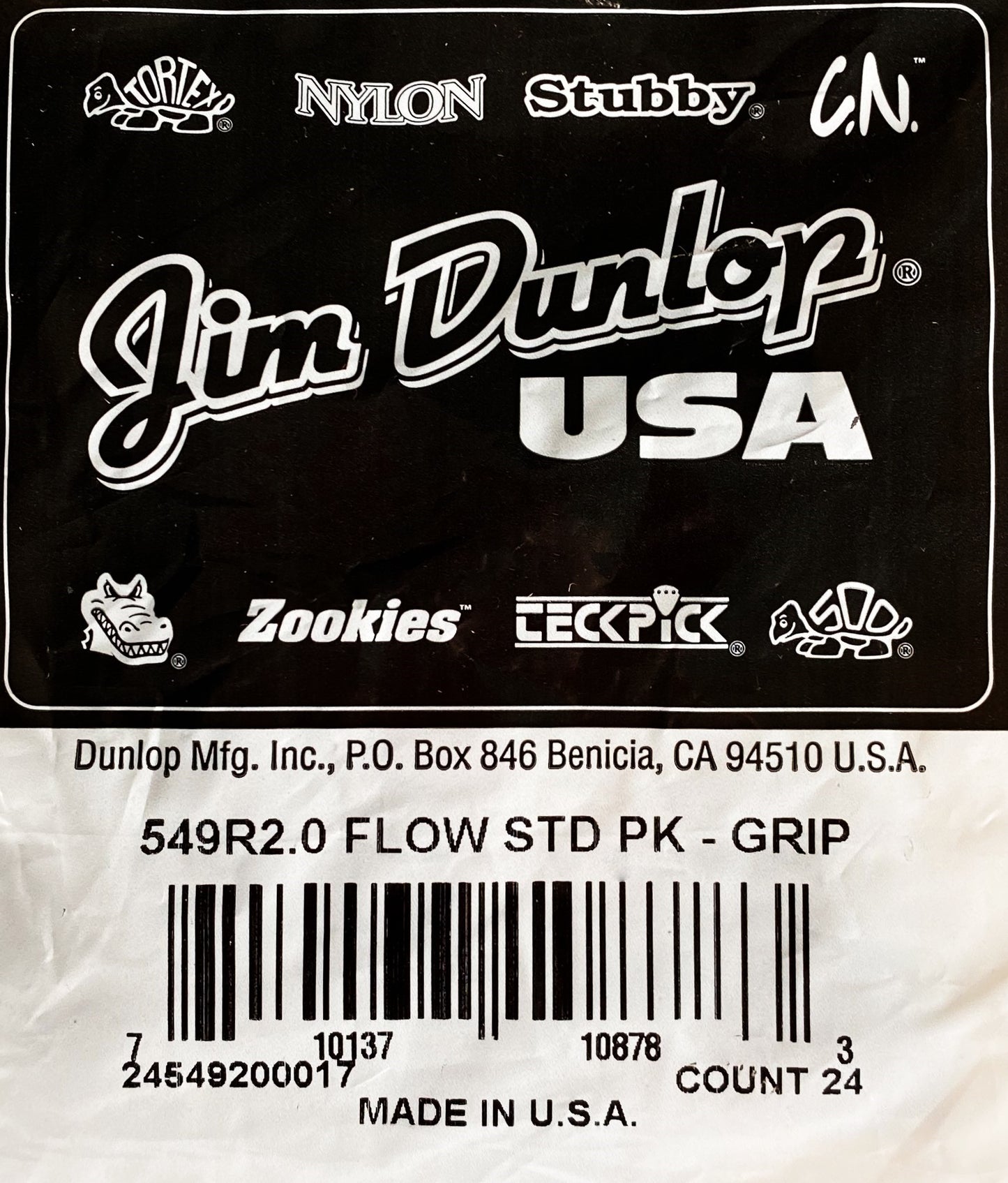 Dunlop 549-200 Flow Standard Grip 2.0mm Bag 24 Count