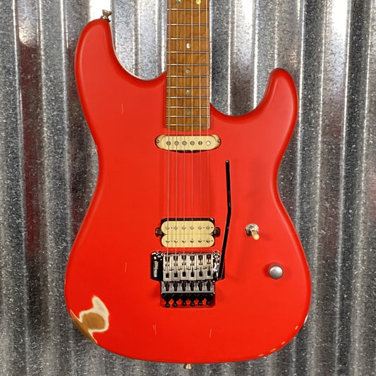 Jet JS850 Relic FR Strat Style Tremolo Guitar Distressed Red #0002