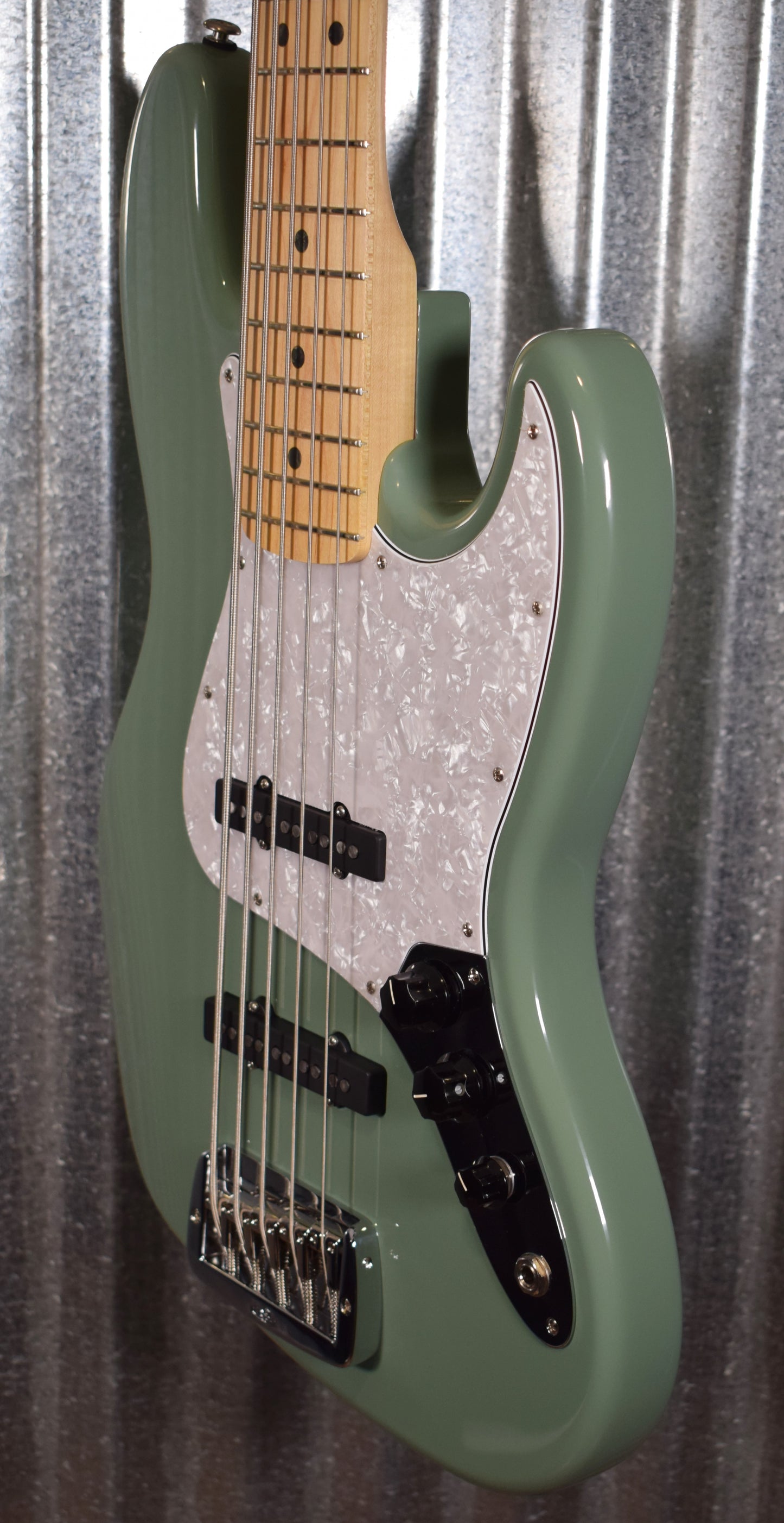 G&L USA JB-5 Matcha Green Tea 5 String Jazz Bass Maple Satin Neck & Case #6094