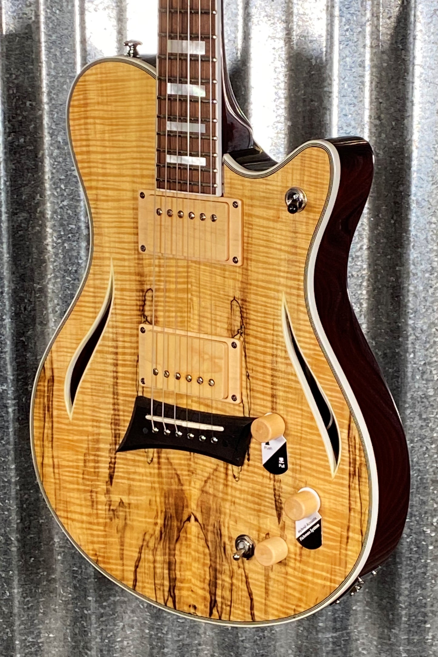 Michael Kelly MKHSSSPPYZ Hybrid Special Piezo Electric Guitar Spalted Maple #0104