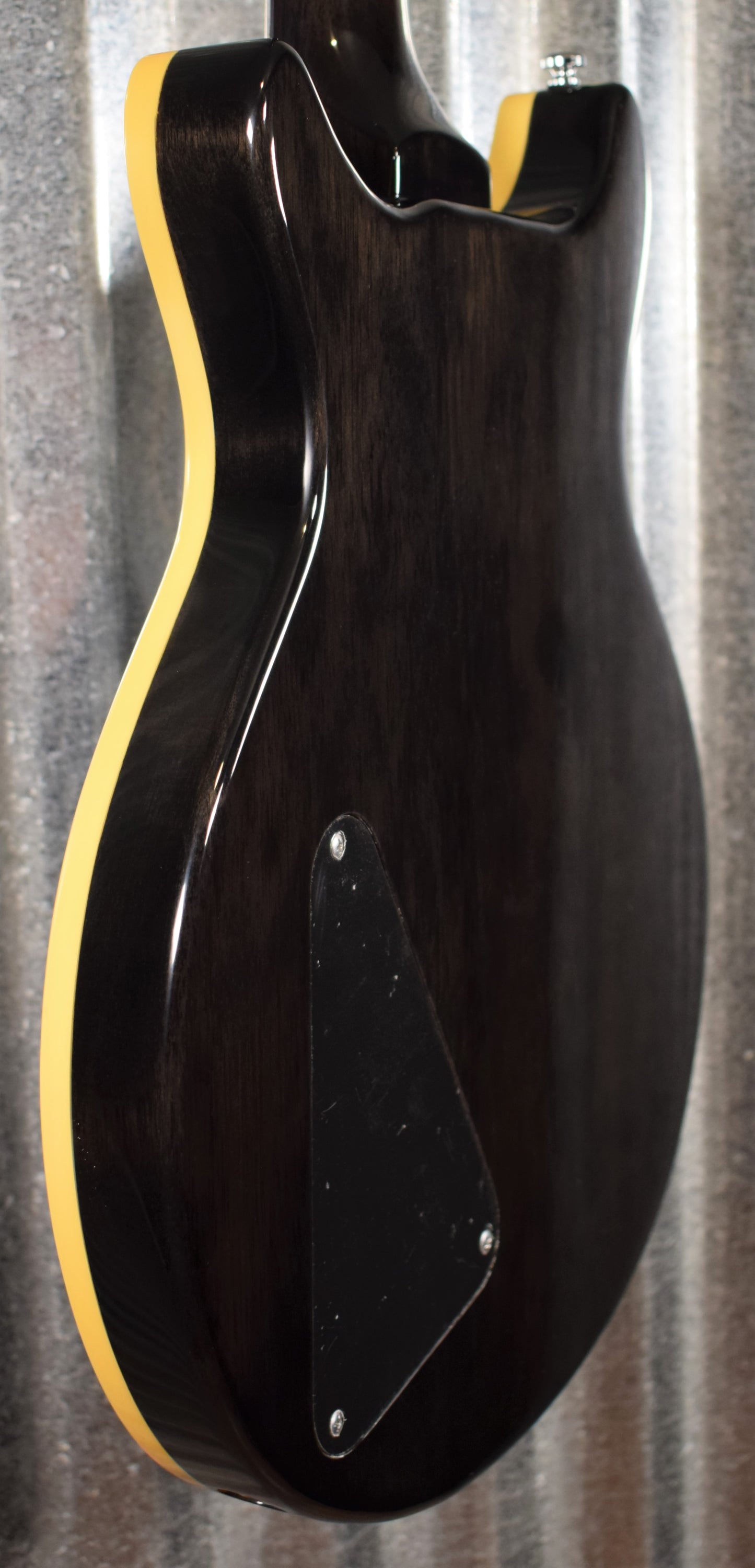 Hamer Archtop Flame Trans Black Double Cut Electric Guitar SATF-TBK #0662 B Stock