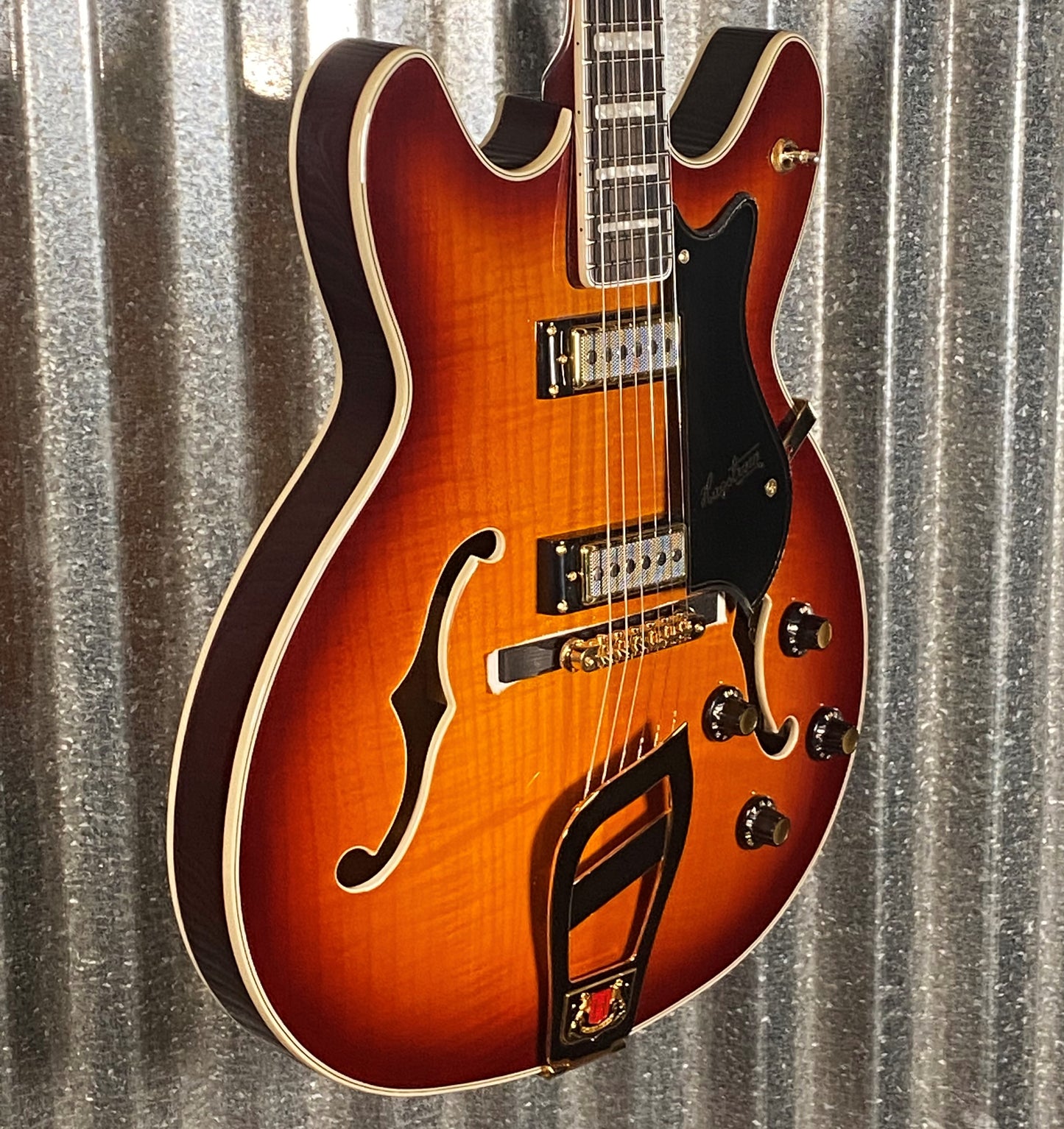 Hagstrom VIK67-G-VSB '67 Viking II Semi Hollow Vintage Sunburst Guitar #0398