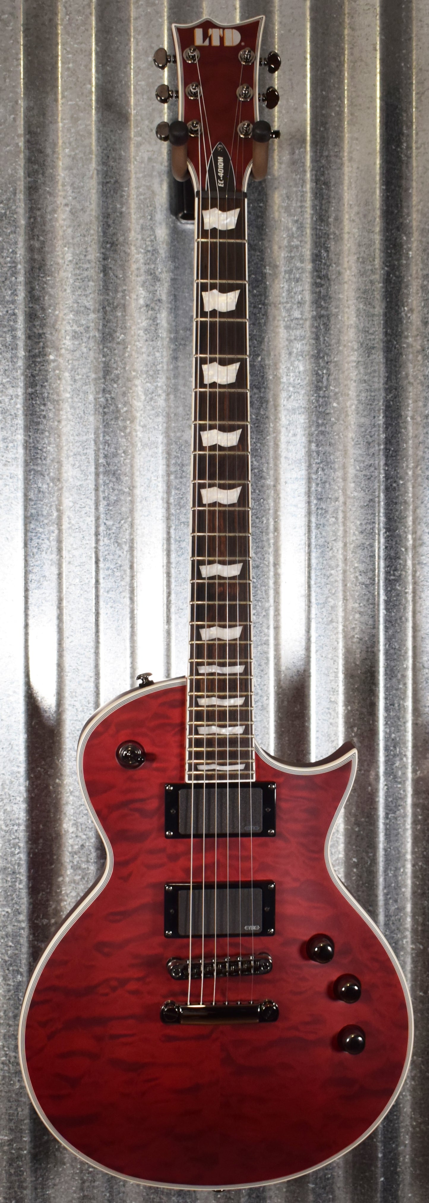 ESP LTD EC-401 Quilt Maple See Thru Black Cherry Satin Guitar LEC401QMSTBCS #2342 Used