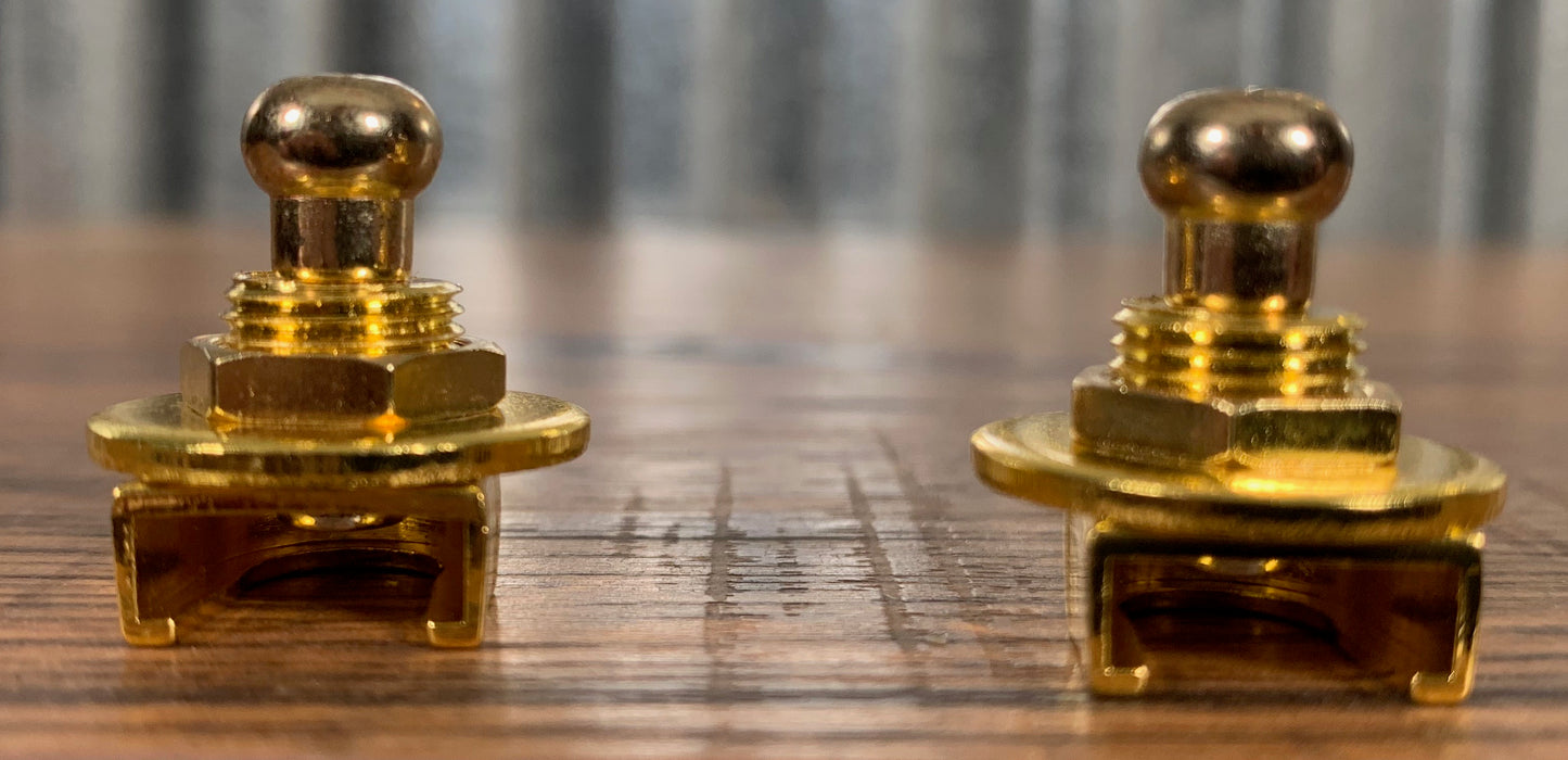 Straplock Guitar & Bass Secure Pin Strap Lock & Button Set Gold