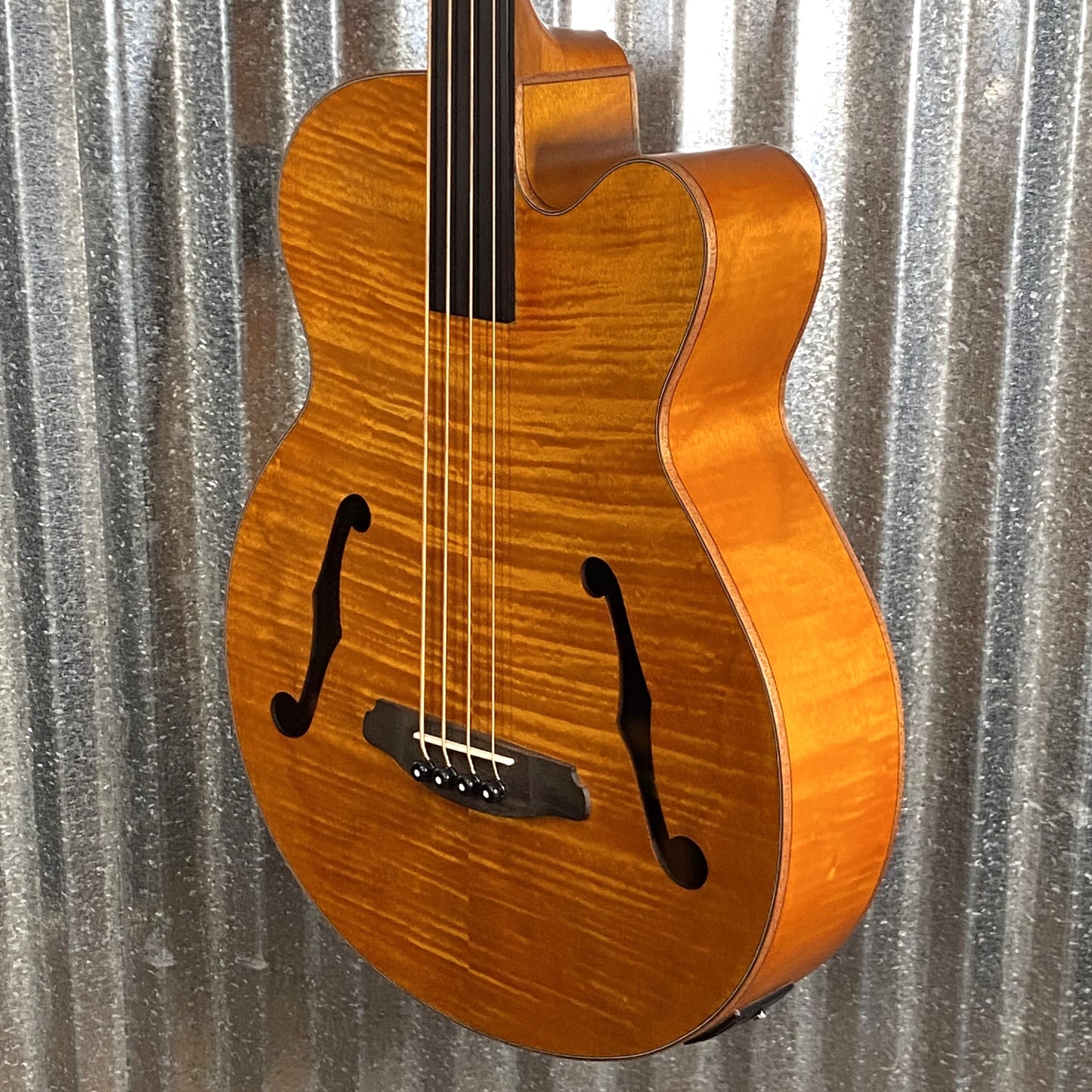 Aria Pro FEB-F2/FL 4 String Acoustic Electric Fretless Bass Brown Stain #0706