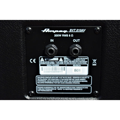Ampeg STV-210AV 2x10" Lightweight Sealed Bass Amp Speaker Cabinet SVT210AV