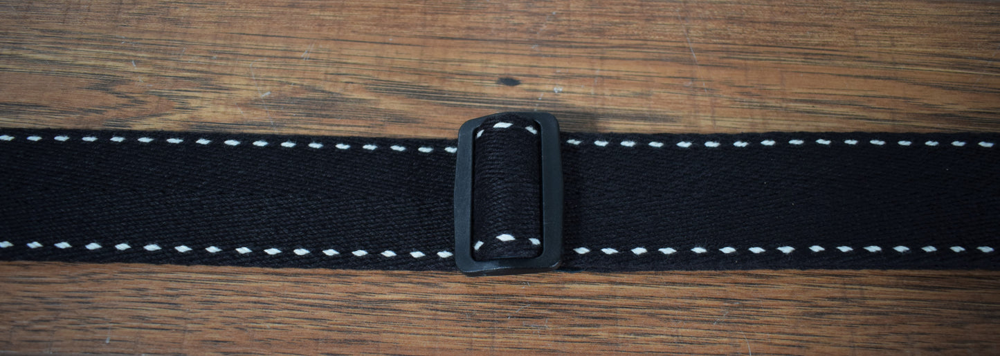 Levy's MSSC80-BLK 2" Heavy-weight Cotton Contrasting Woven Border Guitar Strap Black