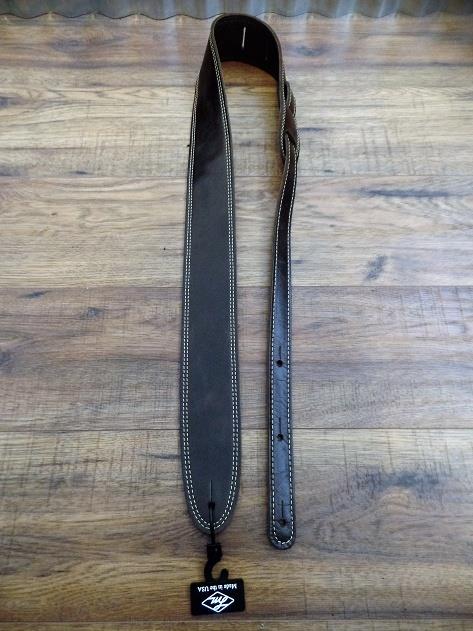 LM Products GP-25 CH Element Leather Walnut Double Stitched 2.5" Guitar Strap