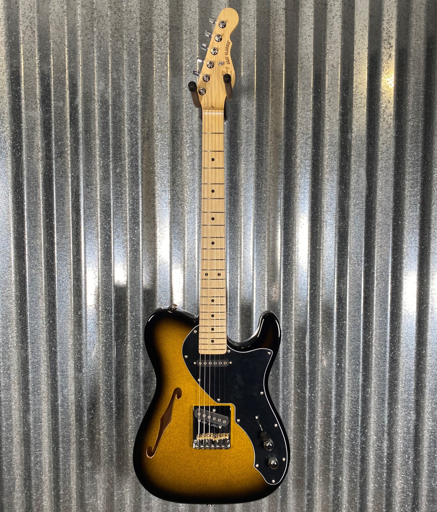 G&L USA Limited Edition ASAT Classic Thinline Semi Hollow 2 Tone Goldburst Metallic Guitar & Bag #3109 Used