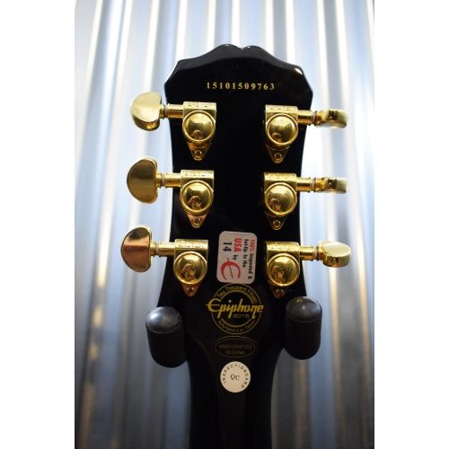 Epiphone Les Paul Custom Pro Gloss Black Gold Hardware Guitar & Bag USED #763