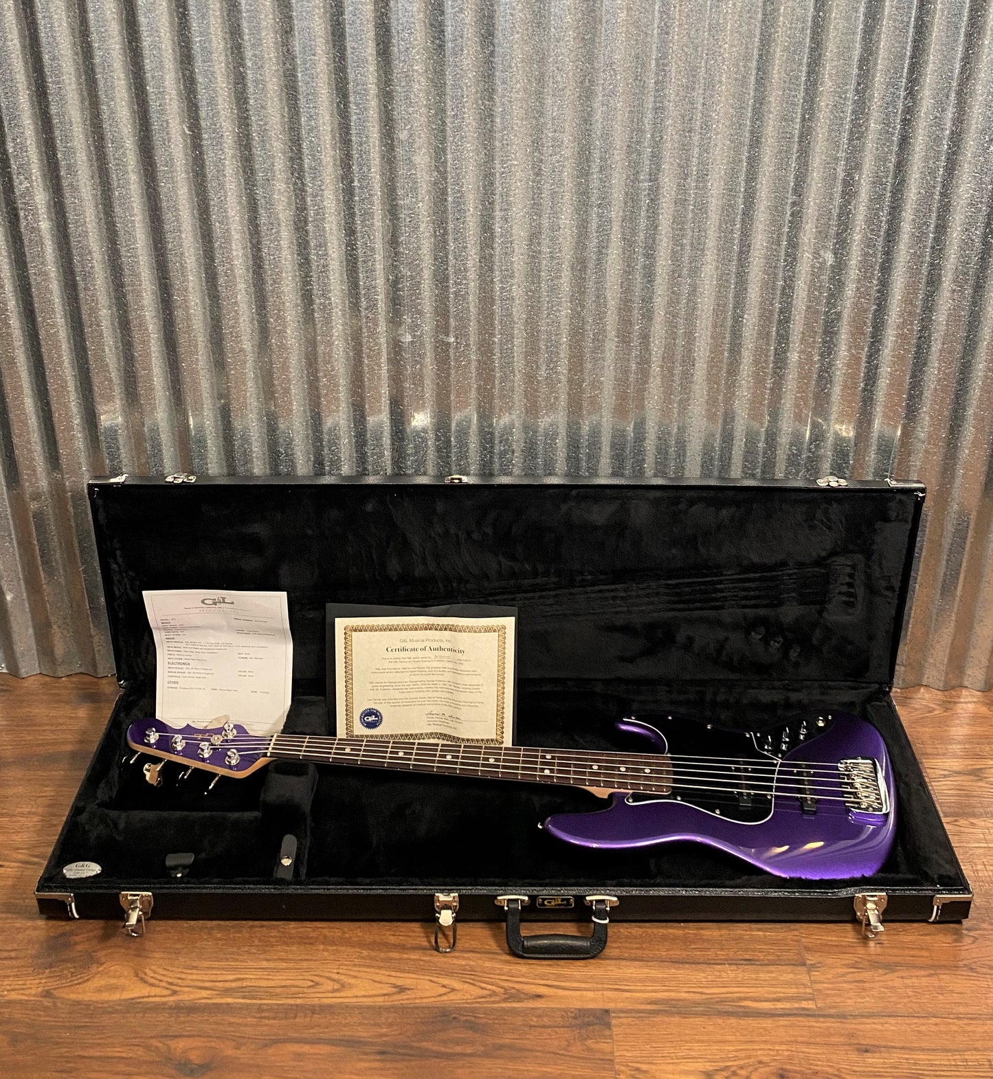 G&L USA JB5 Royal Purple 5 String Bass & Case JB-5 #7083