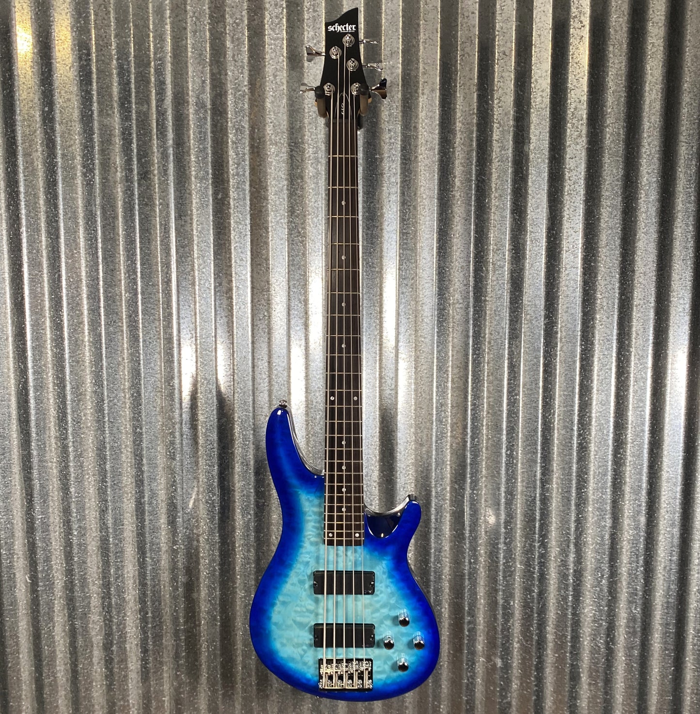 Schecter C-5 Plus 5 String Bass Ocean Blue Burst #0145