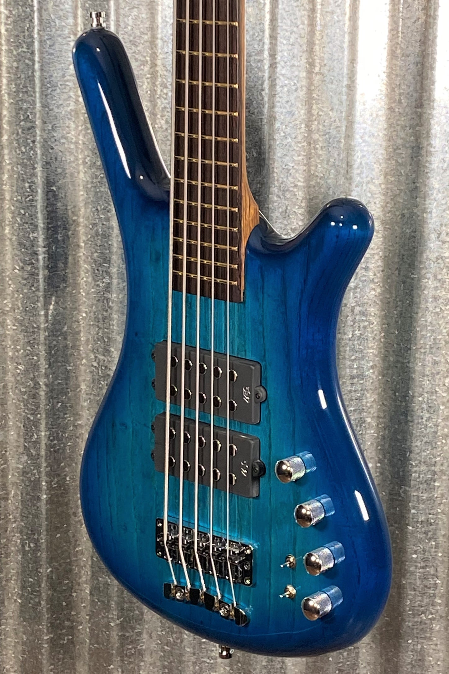 Warwick German Pro Series Corvette $$ 5 String Bass LTD Edition Lagoon Blueburst & Bag #0522