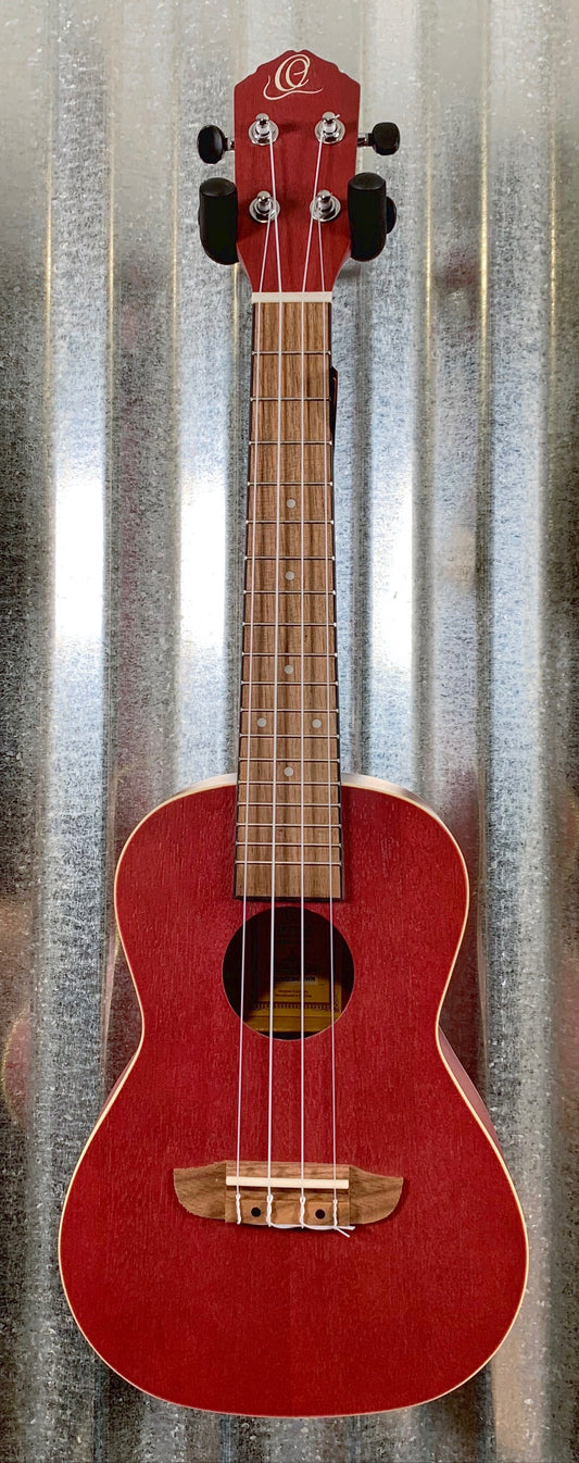 Ortega Guitars RURUBY Ruby Rasburry Okoume Top Concert Ukulele