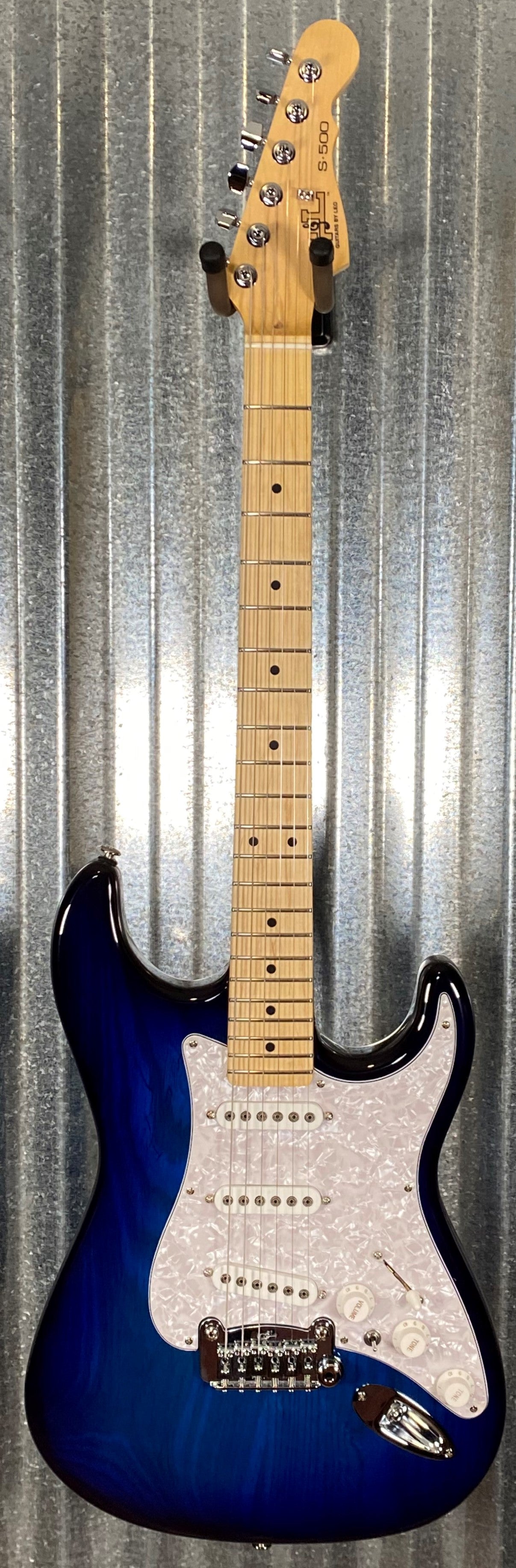 G&L USA Fullerton Deluxe S-500 Blueburst Guitar & Bag S500 #2135