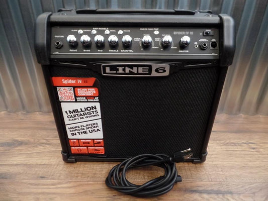 Line 6 Spider IV 15 1x8 15 Watt Combo Electric Guitar Amplifier #1004 *