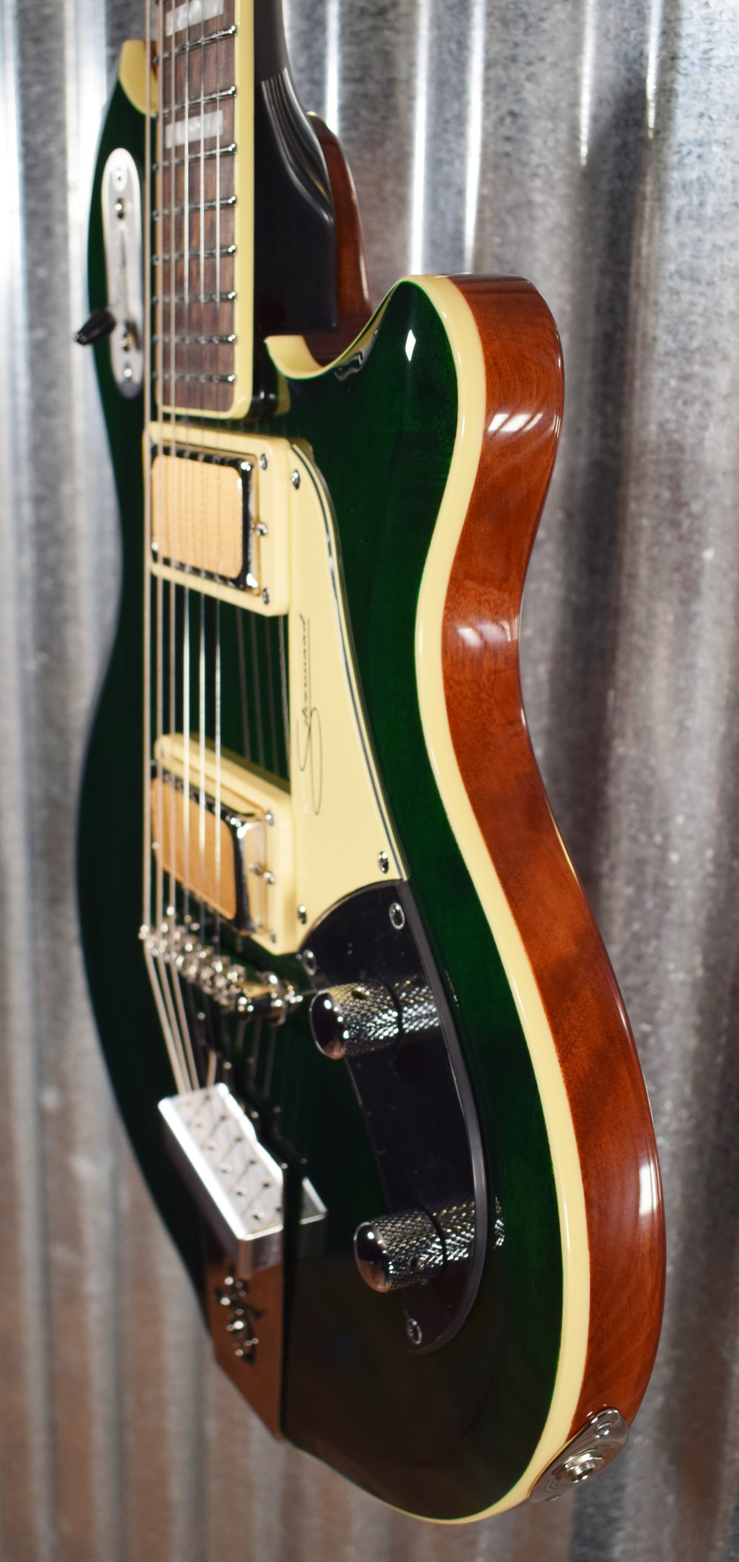 Supro 1296BG Silverwood Trans British Racing Green Guitar & Bag Demo #0567