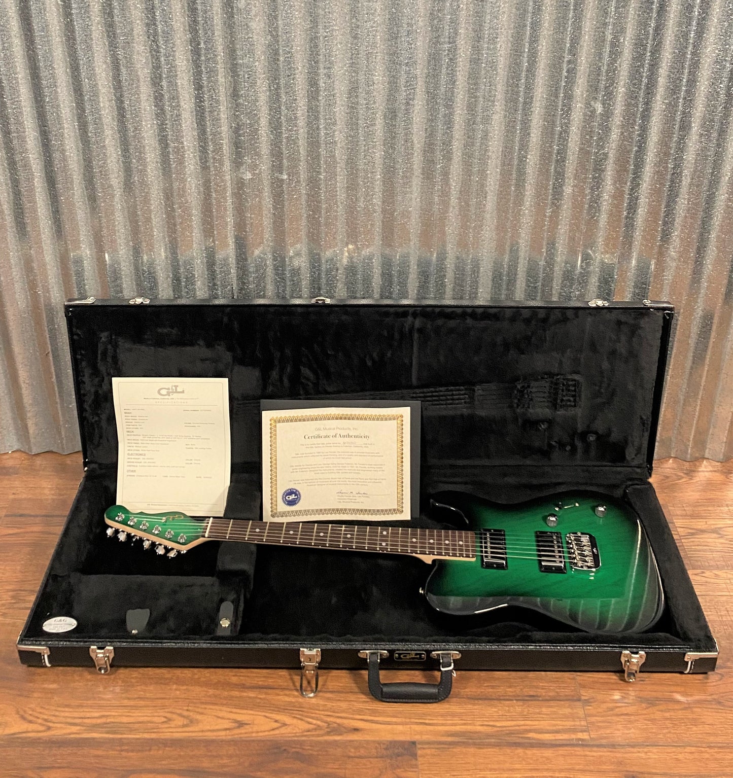 G&L USA ASAT HH RMC Greenburst Guitar & Case #5063