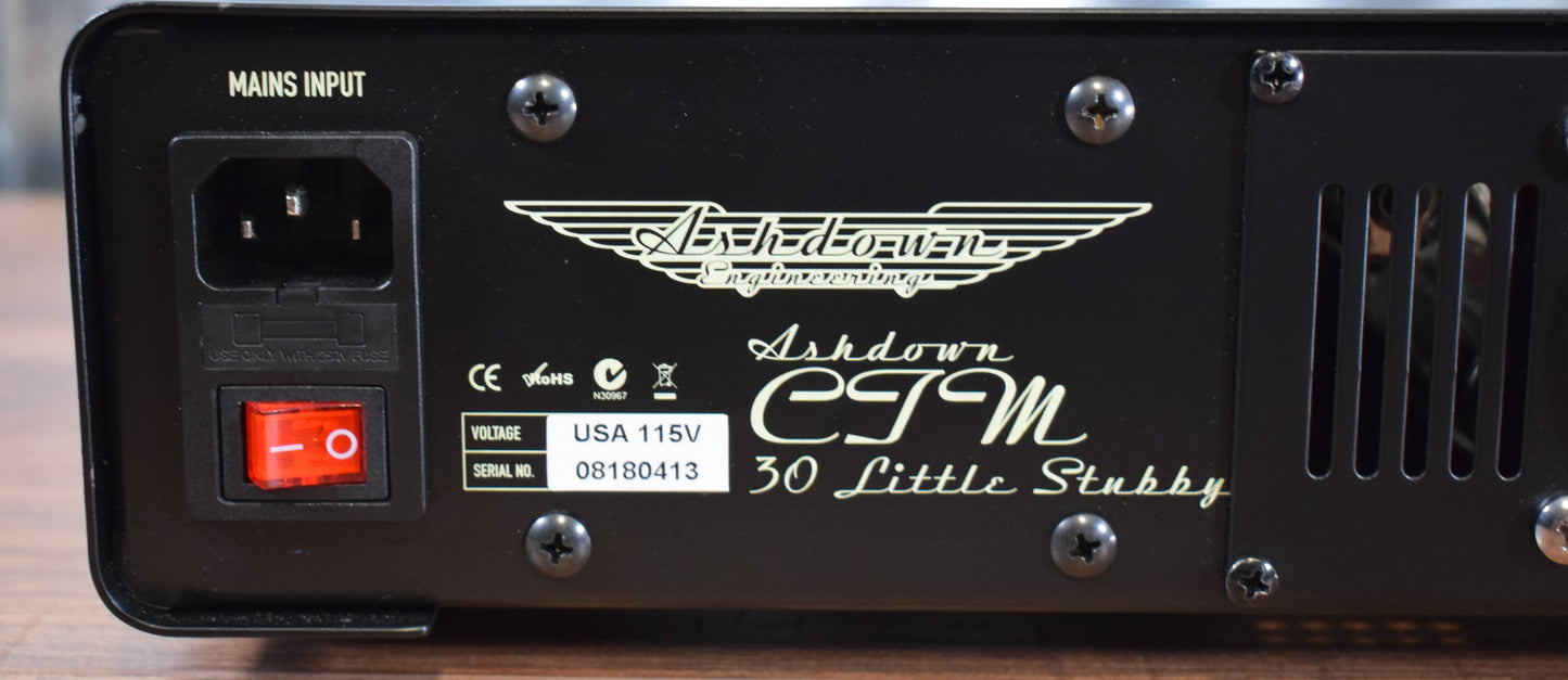 Ashdown Engineering CTM-30 Little Stubby 30 Watt All Tube Bass Head Amplifier Demo