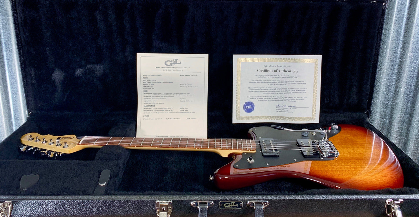 G&L USA CLF Research Doheny V12 Old School Tobacco Sunburst Guitar & Case #0193