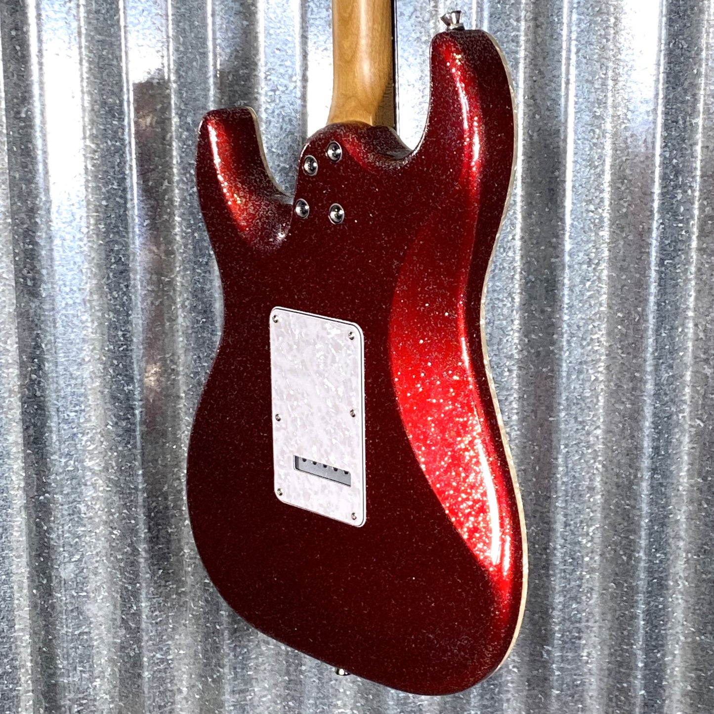 Jet JS500RDS HH Strat Style Guitar Bound Red Sparkle Blem #0008