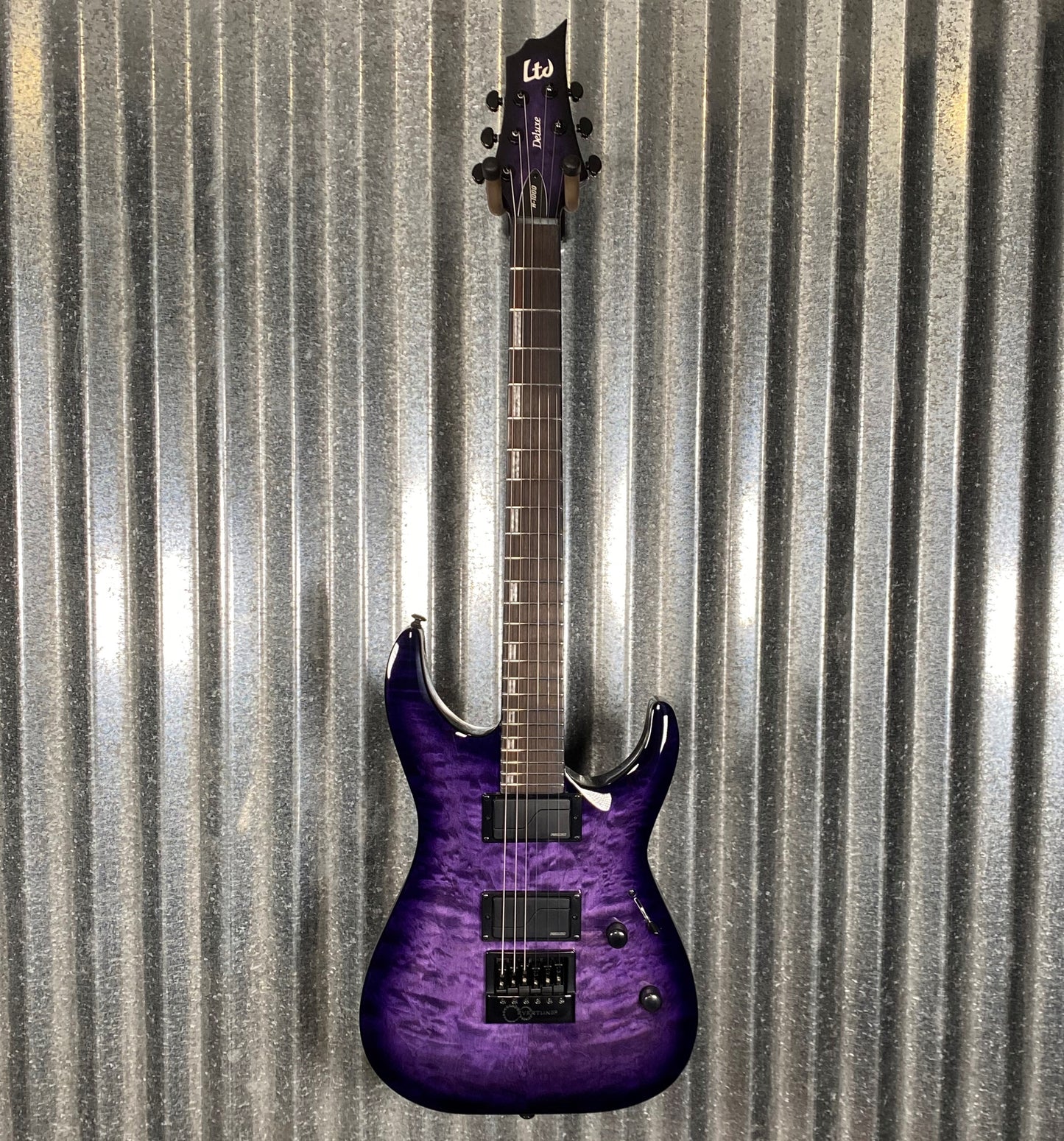 ESP LTD H-1000 Evertune See Through Purple Fishman Guitar #0358 Used